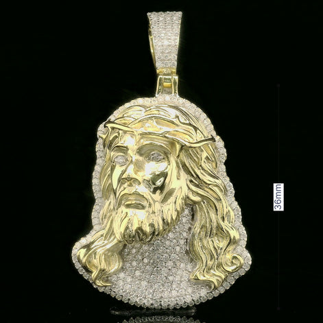 Iced Out Jesus Head Pendant | 36mm | VVS