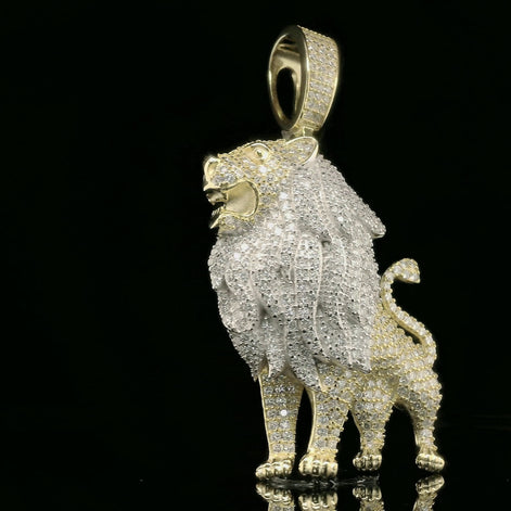 Iced Out Roaring Lion Pendant | 3.76ct VVS | 40mm