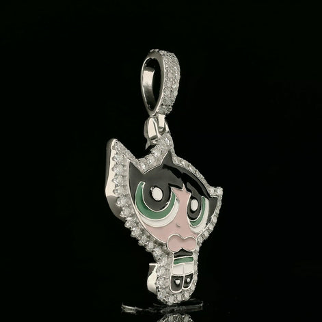 Iced Out Powerpuff Girls Pendant | 26mm | VVS