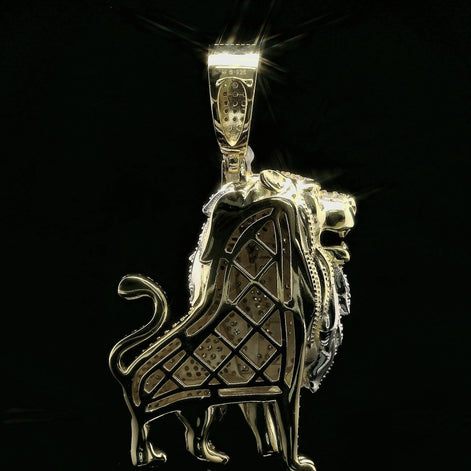 Iced Out Roaring Lion Pendant | 3.76ct VVS | 40mm