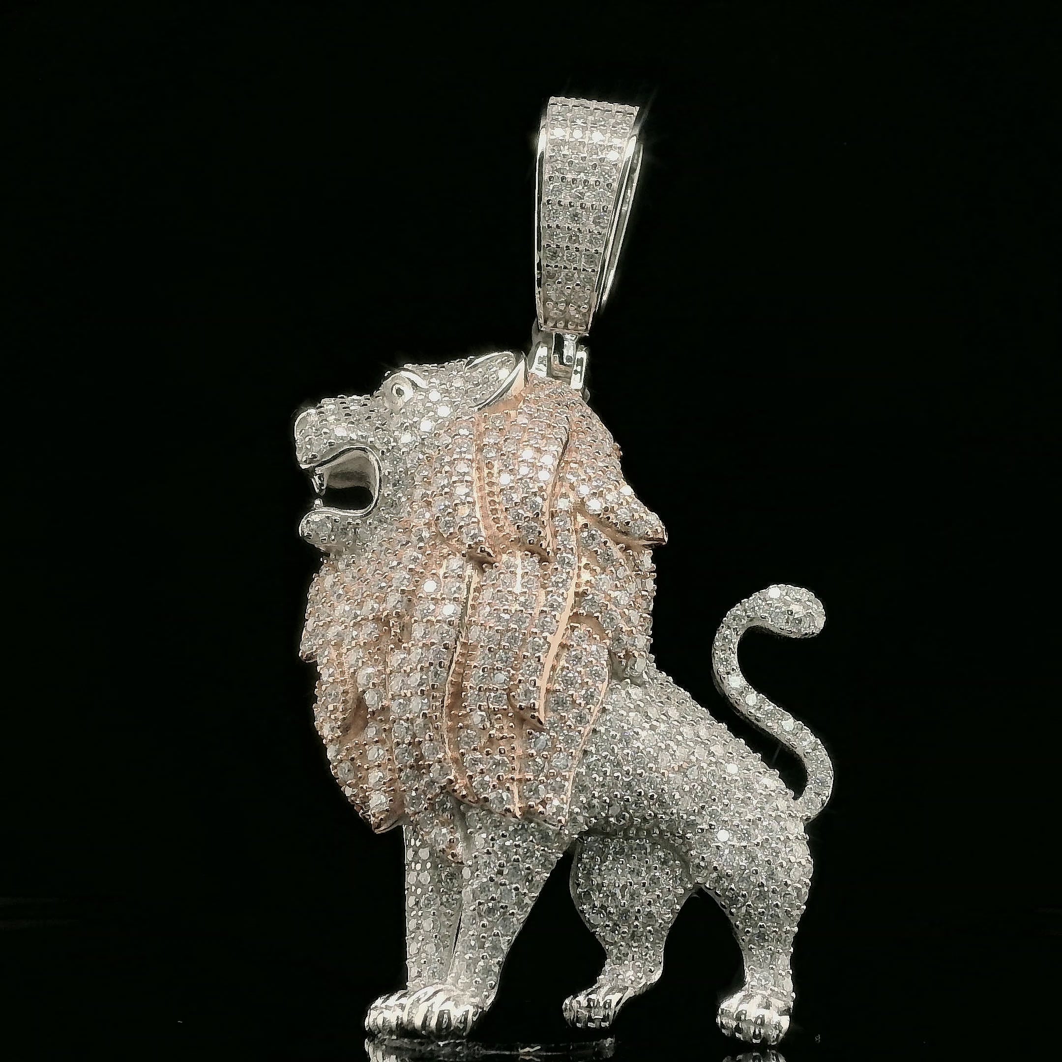 Iced Out Roaring Lion Pendant | 3.76ct VVS | 40mm