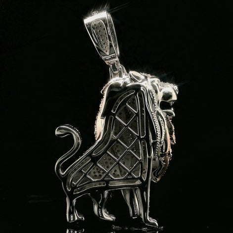 Iced Out Roaring Lion Pendant | 3.76ct VVS | 40mm