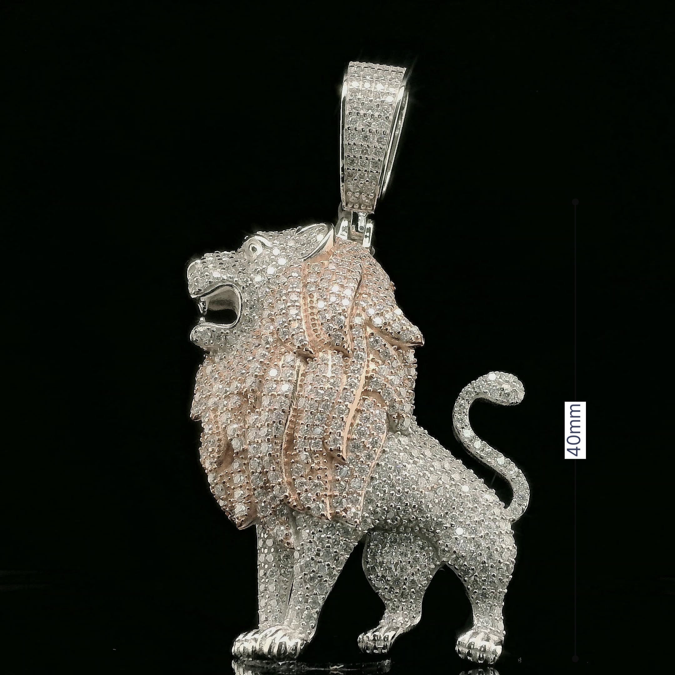 Iced Out Roaring Lion Pendant | 3.76ct VVS | 40mm