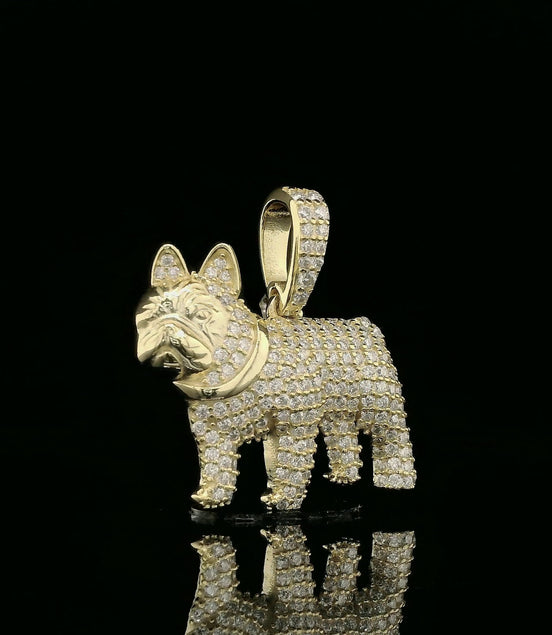 Iced Out French Bulldog Pendant | 1.13ct VVS | 20mm