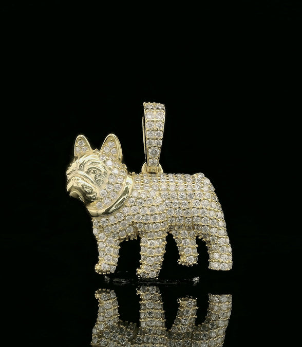 Iced Out French Bulldog Pendant | 1.13ct VVS | 20mm