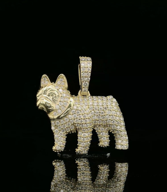 Iced Out French Bulldog Pendant | 1.13ct VVS | 20mm
