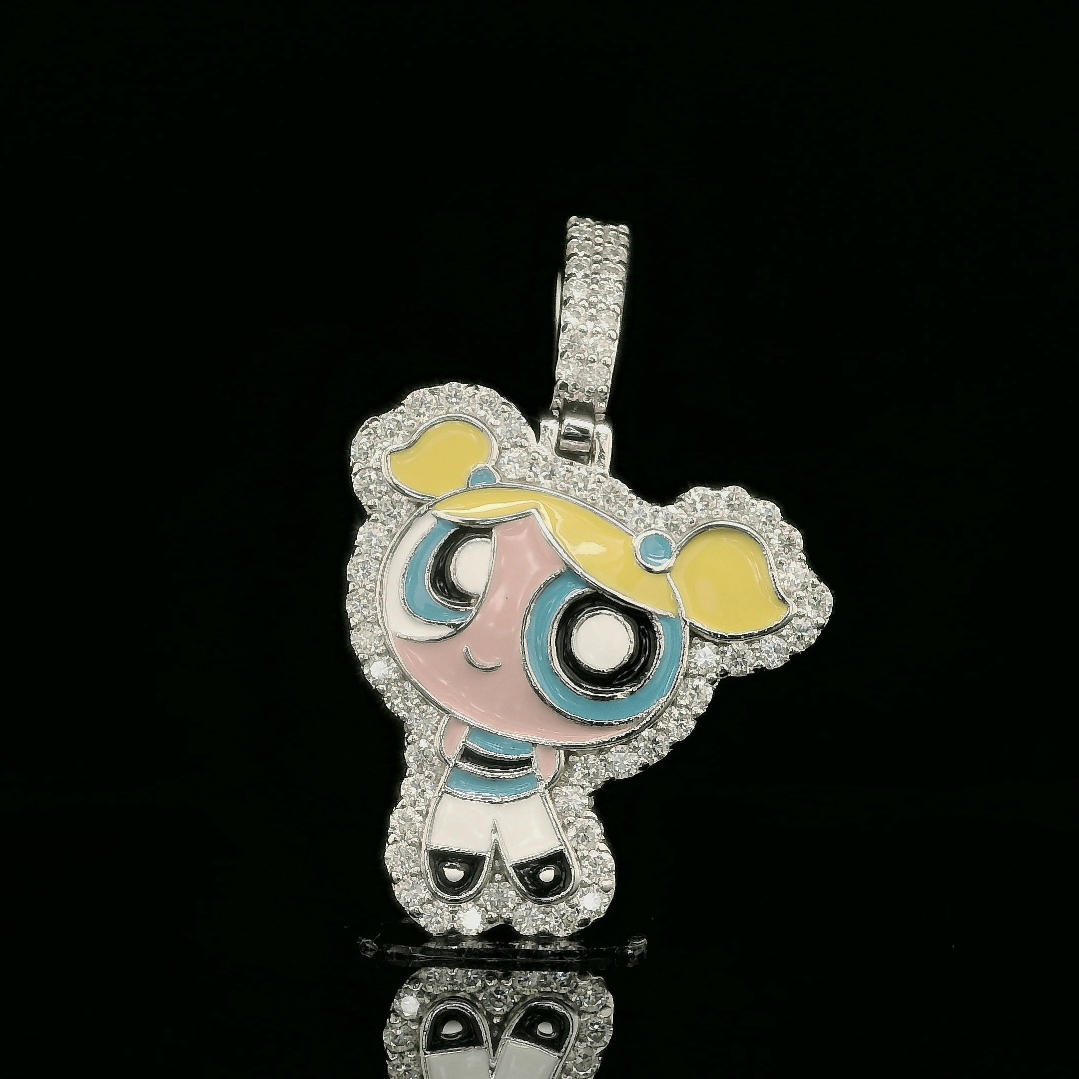 Iced Out Powerpuff Girls Pendant | 26mm | VVS