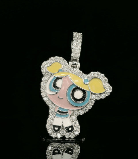 Iced Out Powerpuff Girls Pendant | 26mm | VVS