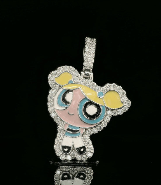 Iced Out Powerpuff Girls Pendant | 26mm | VVS