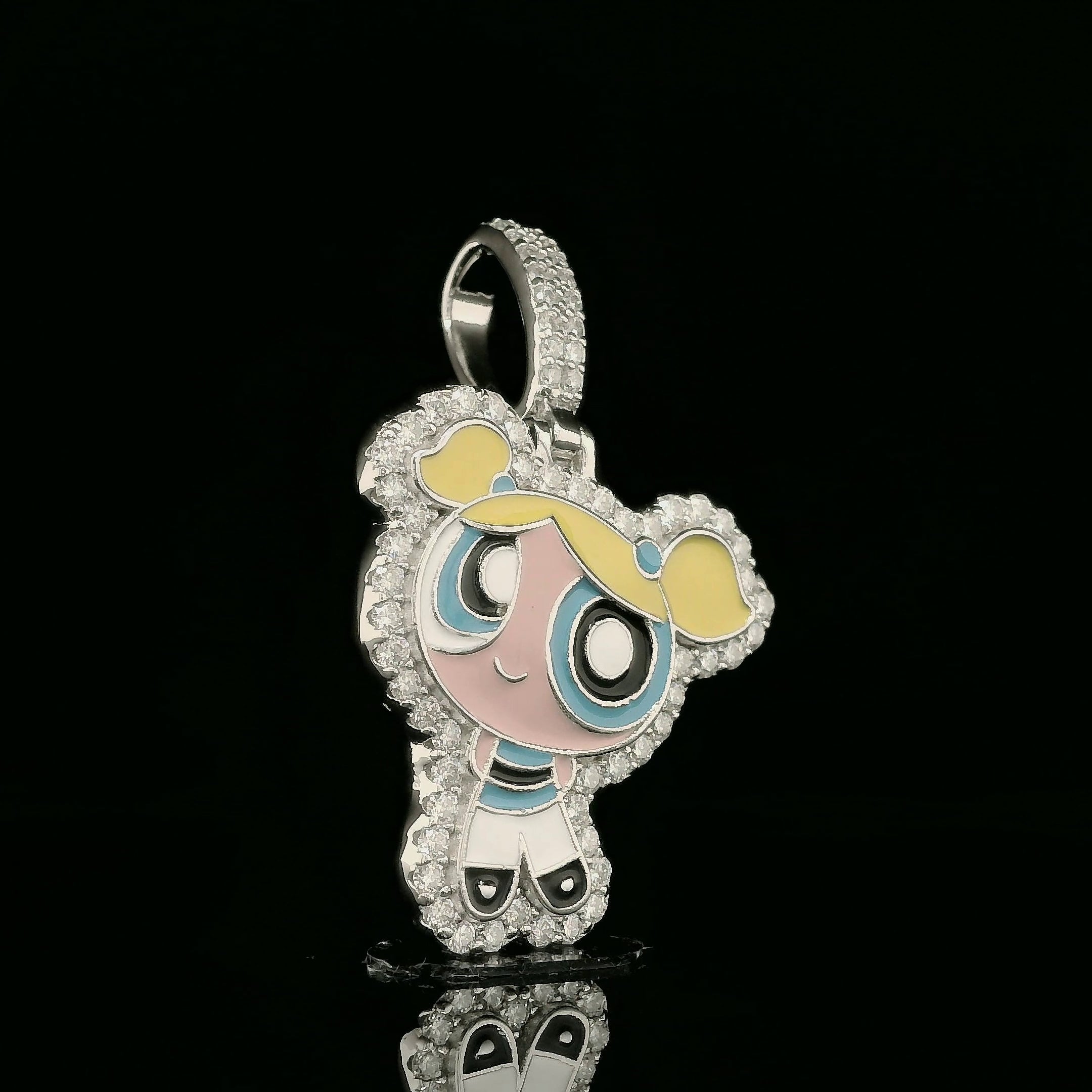 Iced Out Powerpuff Girls Pendant | 26mm | VVS