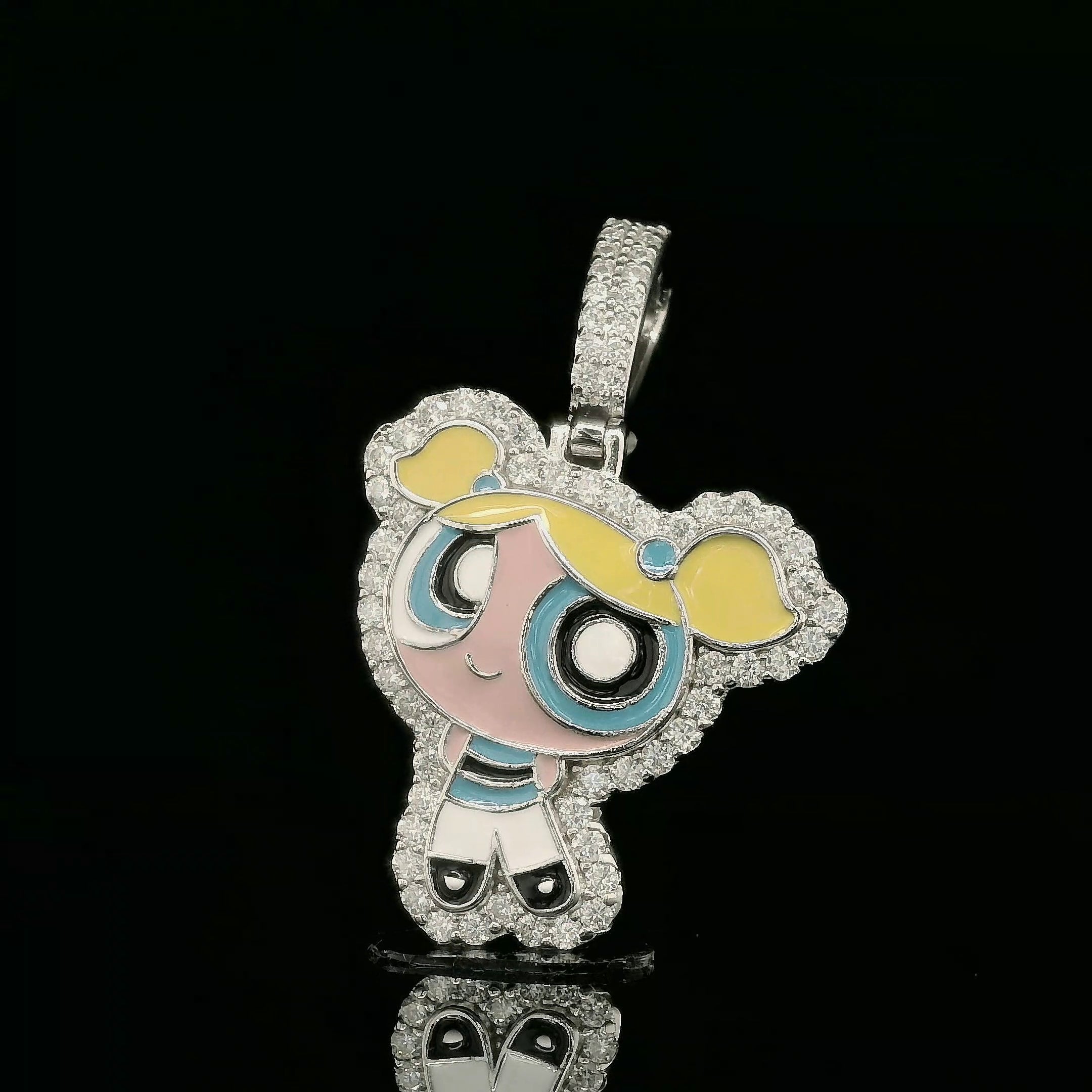 Iced Out Powerpuff Girls Pendant | 26mm | VVS