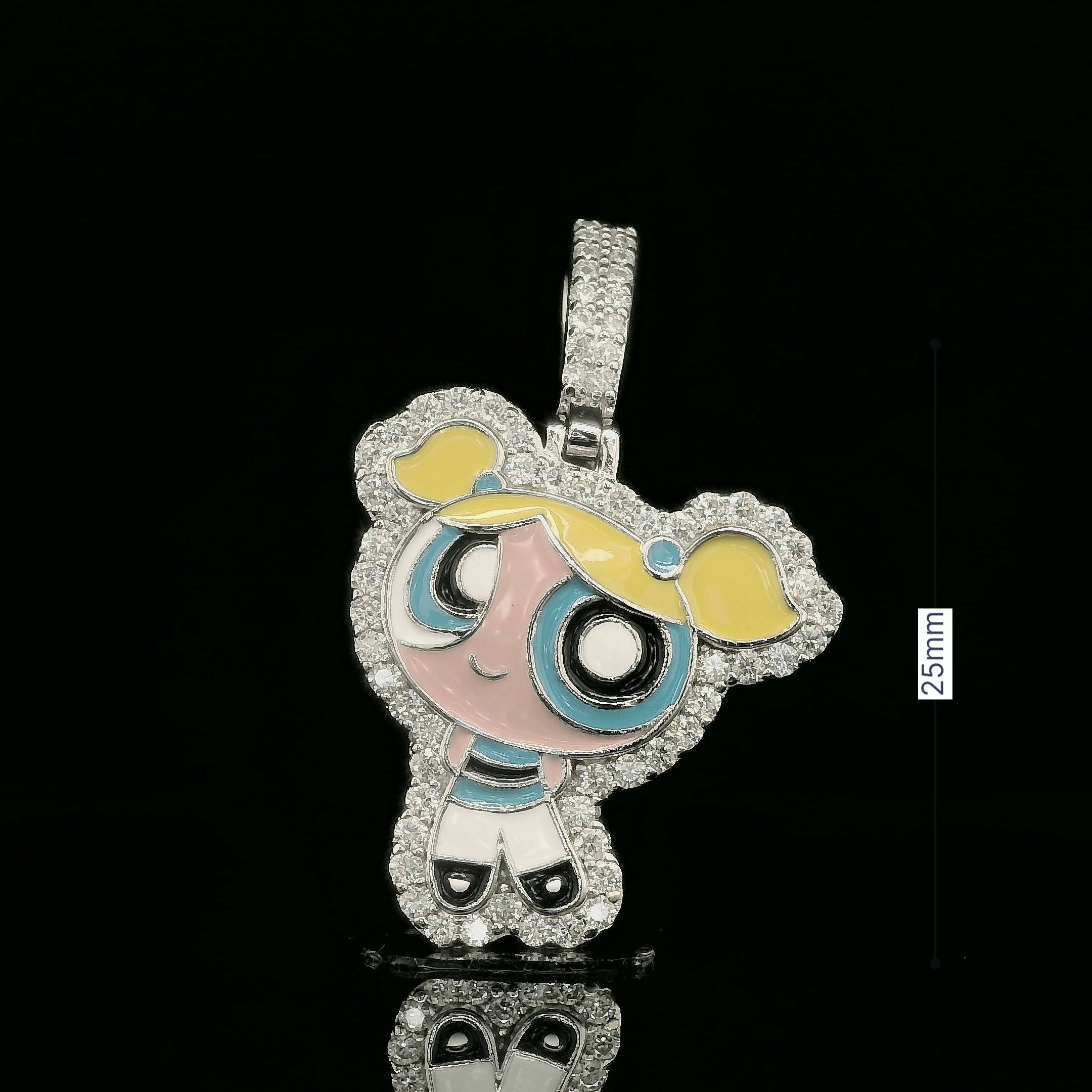 Iced Out Powerpuff Girls Pendant | 26mm | VVS