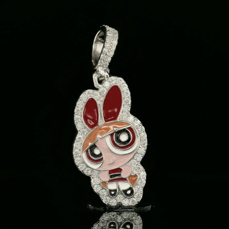 Iced Out Powerpuff Girls Pendant | 26mm | VVS