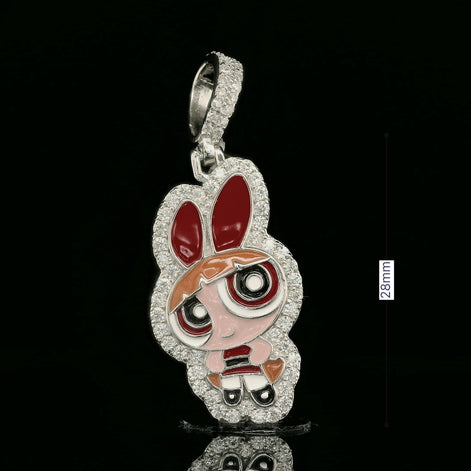 Iced Out Powerpuff Girls Pendant | 26mm | VVS