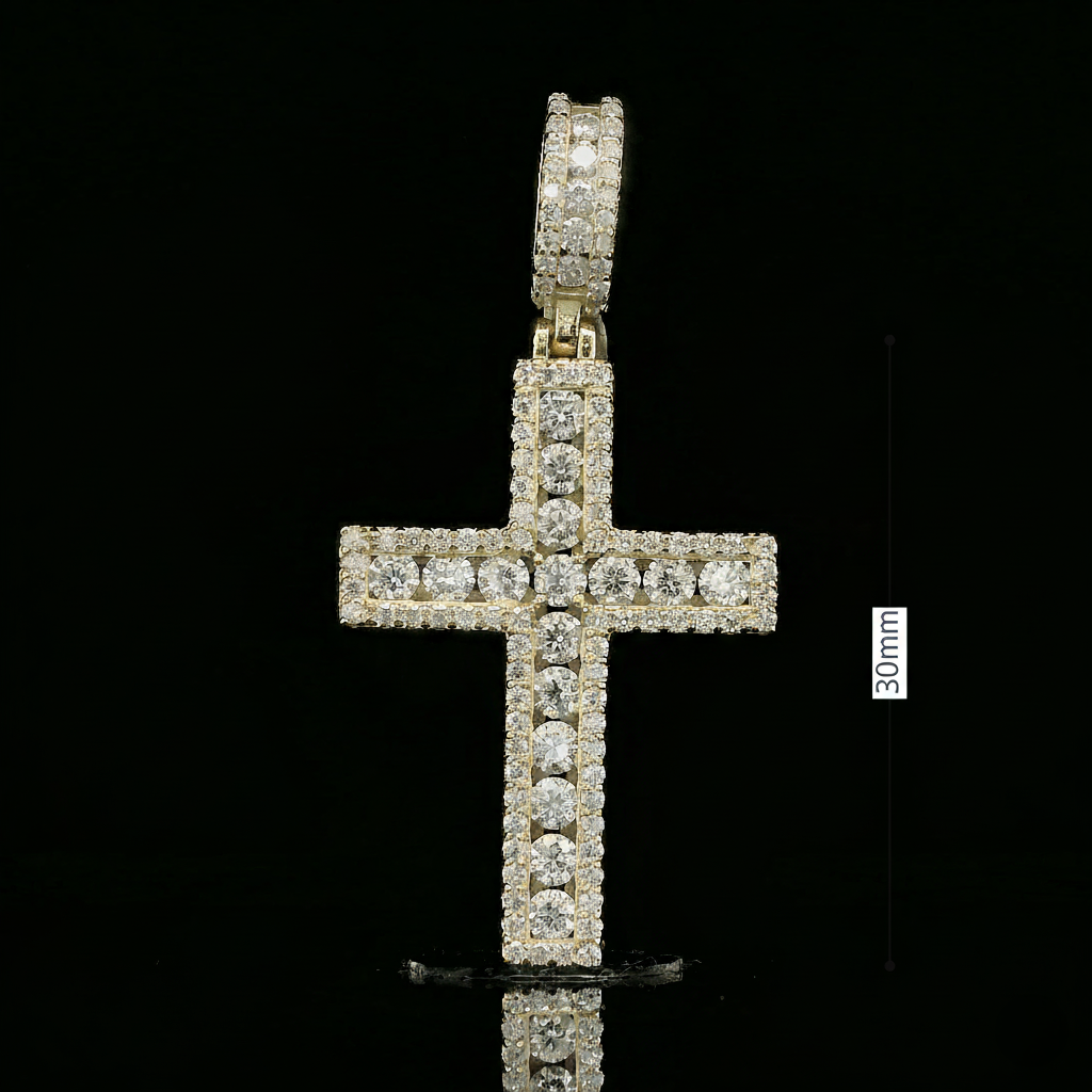 Iced Out Diamond Cross Pendant | 1.6ct | 29mm | VVS