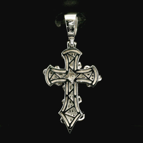 Iced Out Rose Wrapped Cross Pendant | 35mm | VVS