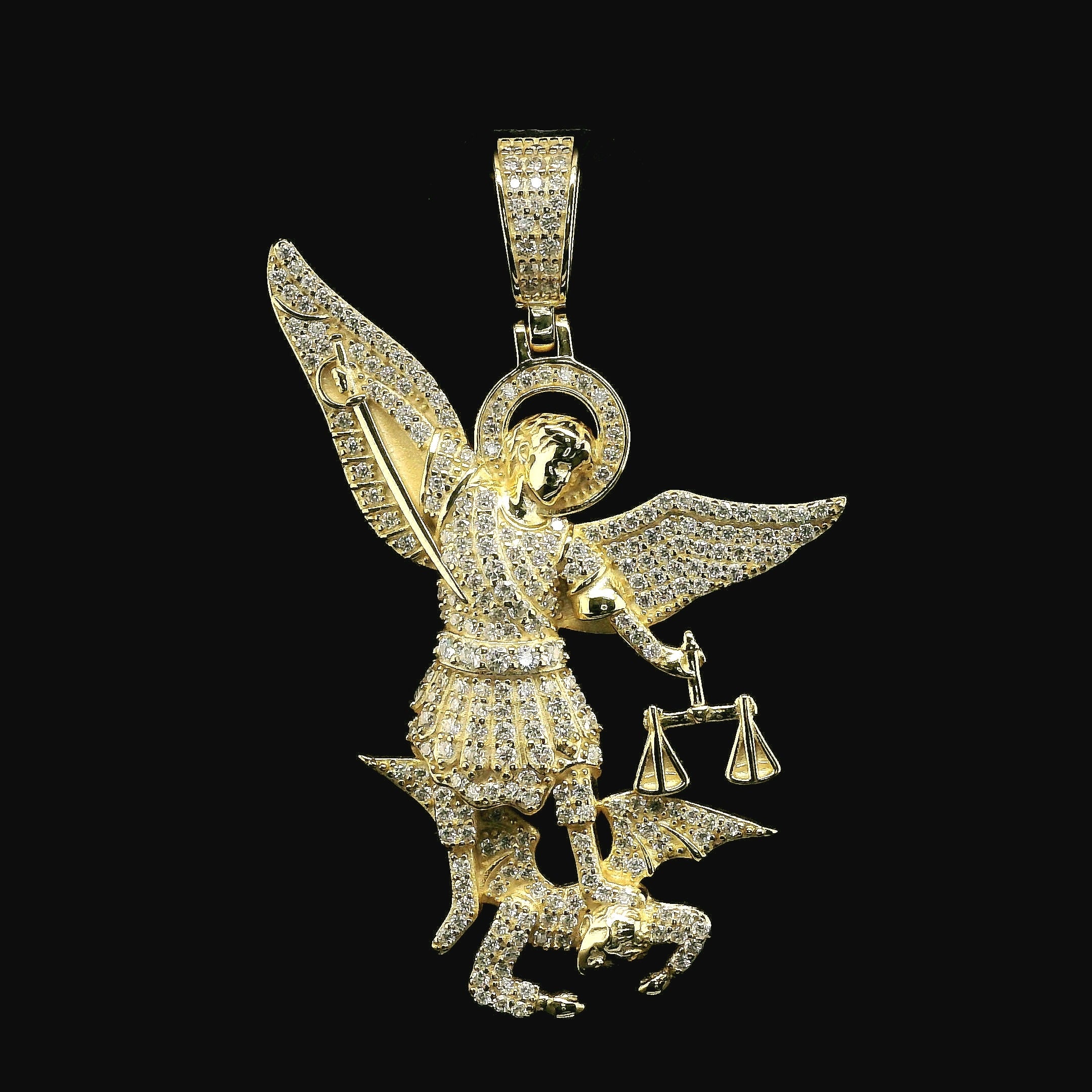 Iced Out St. Michael Archangel Pendant | 1.5ct VVS | 48mm