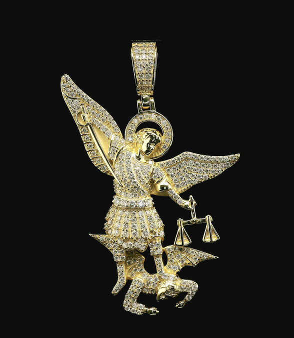 Iced Out St. Michael Archangel Pendant | 1.5ct VVS | 48mm
