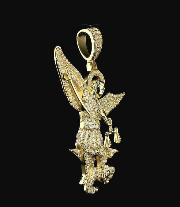 Iced Out St. Michael Archangel Pendant | 1.5ct VVS | 48mm