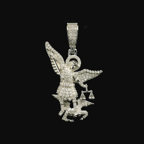 Iced Out St. Michael Archangel Pendant | 30mm | VVS