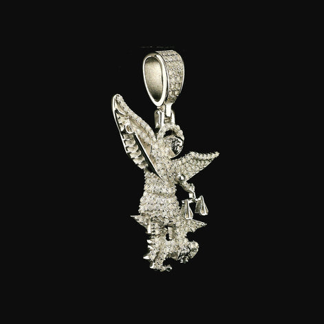 Iced Out St. Michael Archangel Pendant | 30mm | VVS