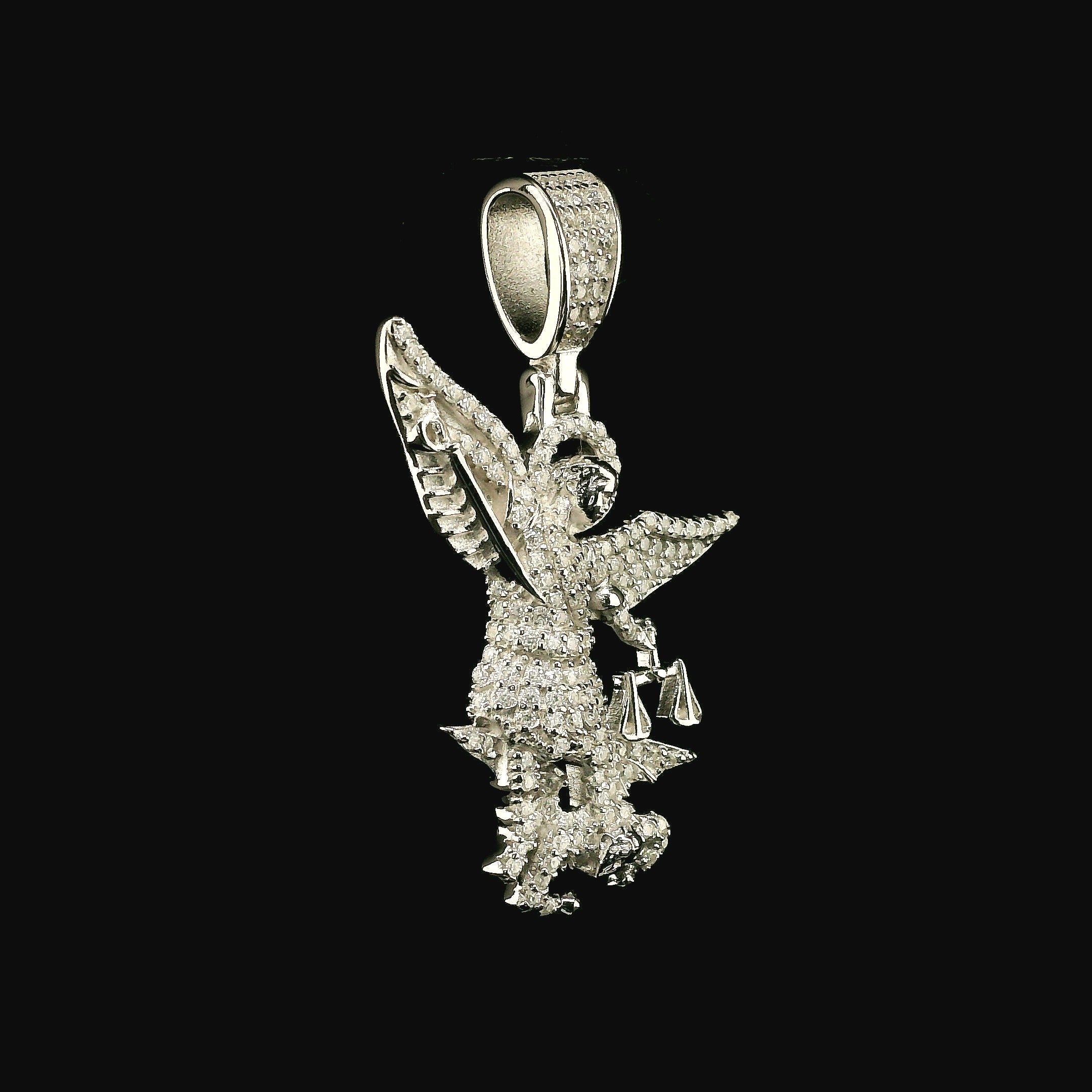 Iced Out St. Michael Archangel Pendant | 30mm | VVS