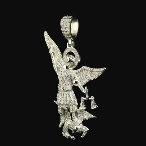 Iced Out St. Michael Archangel Pendant | 1.5ct VVS | 48mm