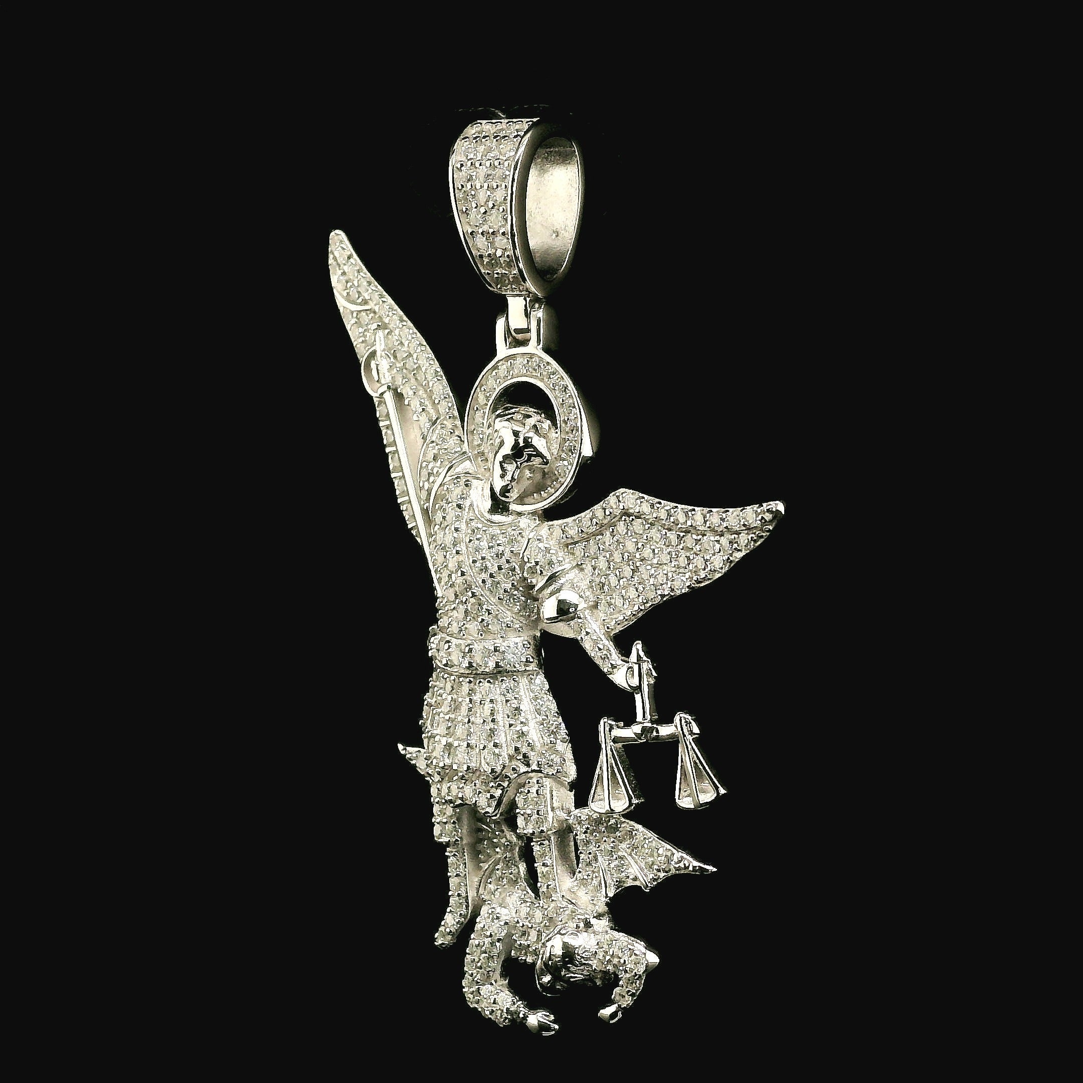 Iced Out St. Michael Archangel Pendant | 1.5ct VVS | 48mm