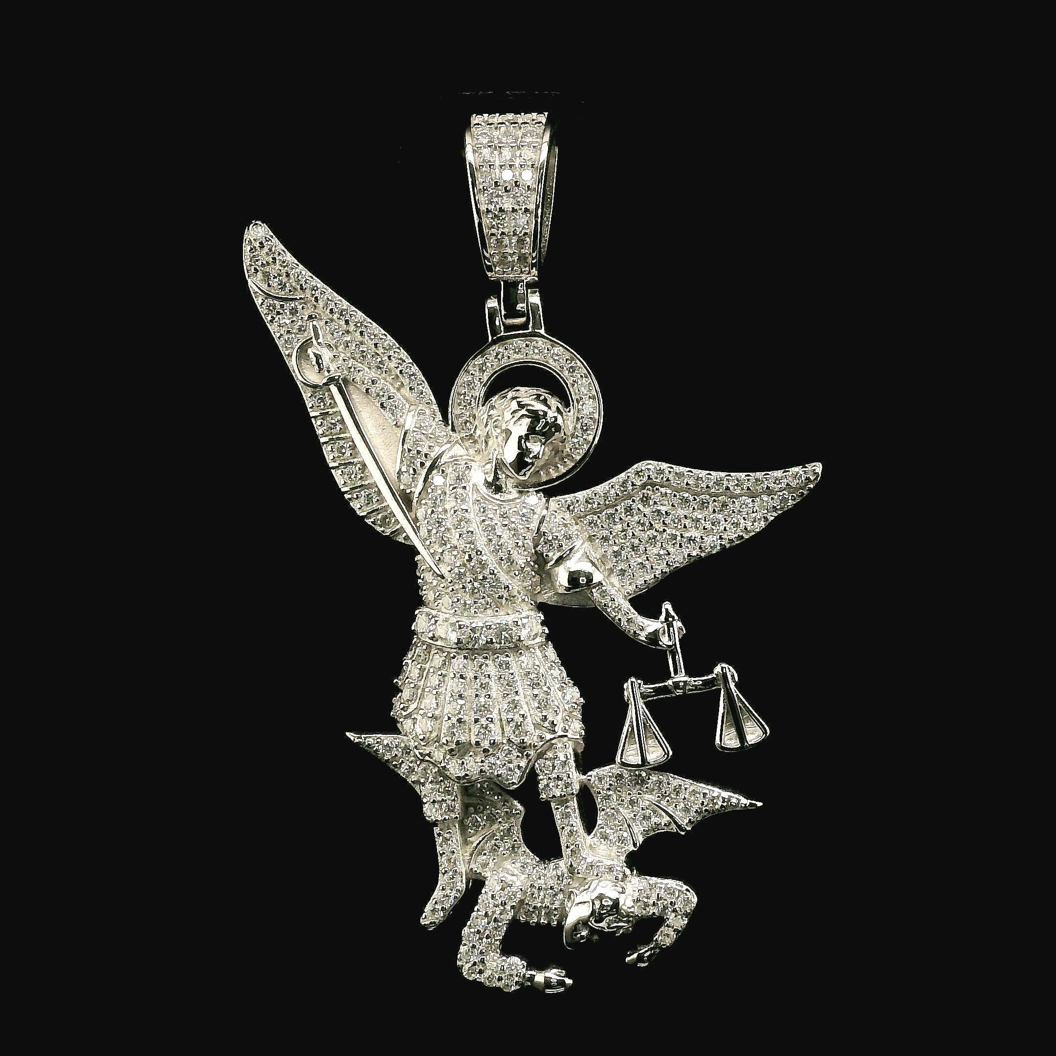 Iced Out St. Michael Archangel Pendant | 1.5ct VVS | 48mm