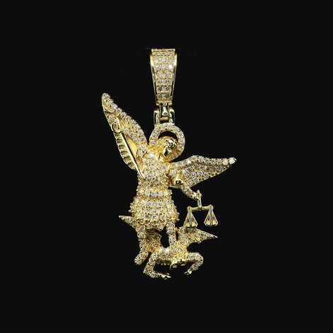Iced Out St. Michael Archangel Pendant | 30mm | VVS