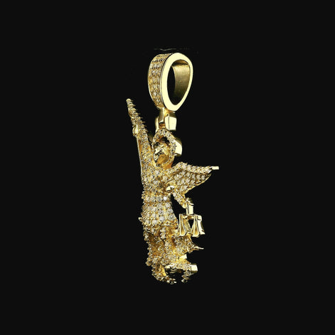 Iced Out St. Michael Archangel Pendant | 30mm | VVS