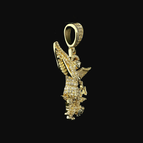 Iced Out St. Michael Archangel Pendant | 30mm | VVS