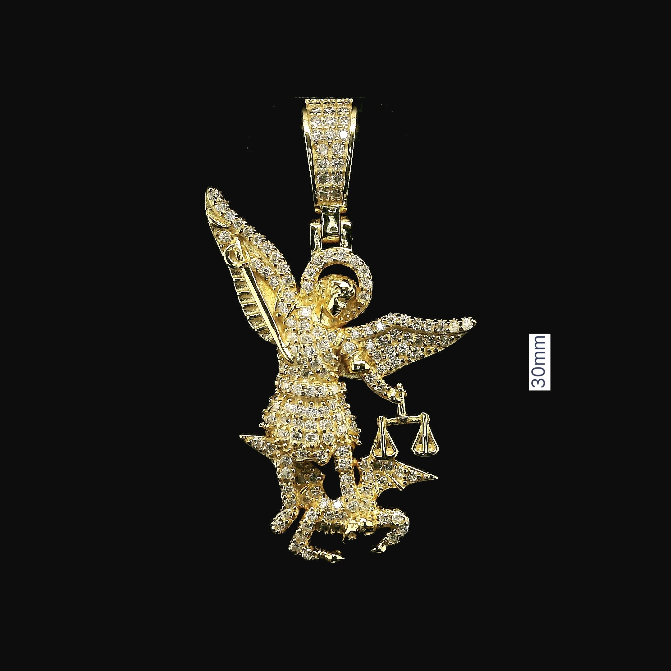 Iced Out St. Michael Archangel Pendant | 30mm | VVS