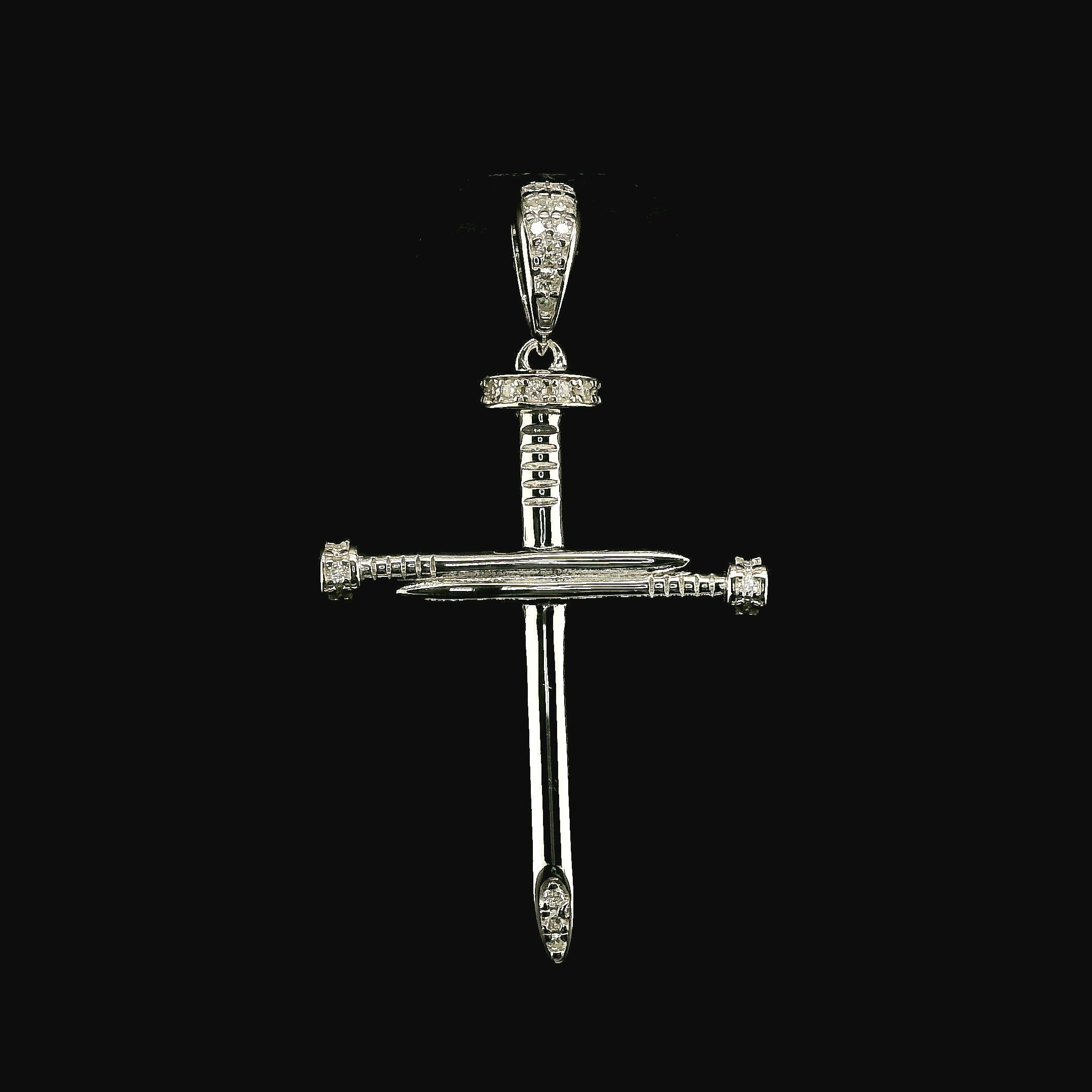Iced Out Diamond Nail Cross Pendant | 0.20ct VVS | 29mm