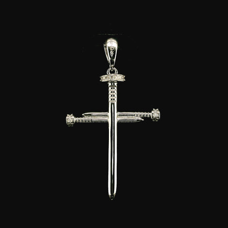 Iced Out Diamond Nail Cross Pendant | 0.20ct VVS | 29mm
