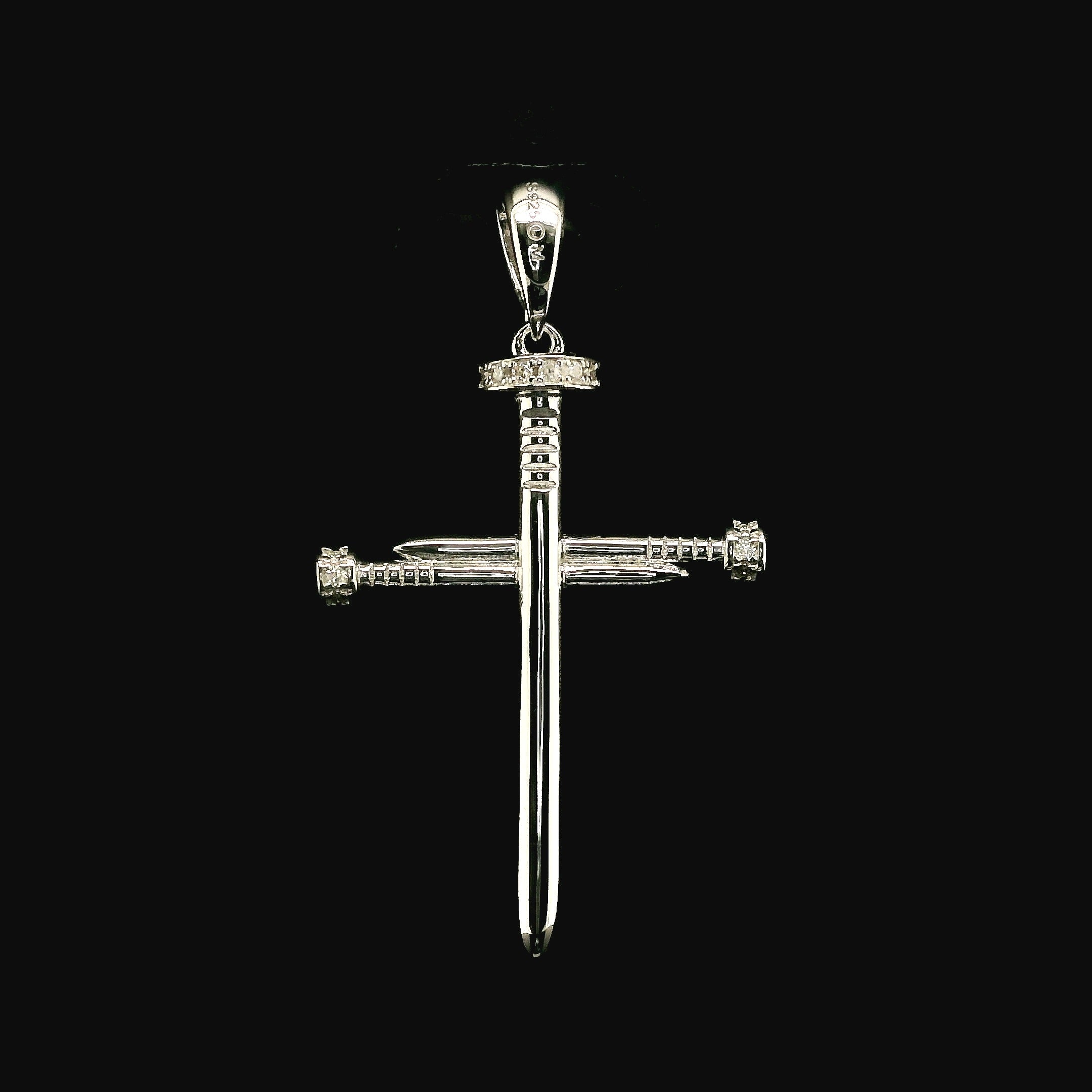Iced Out Diamond Nail Cross Pendant | 0.20ct VVS | 29mm