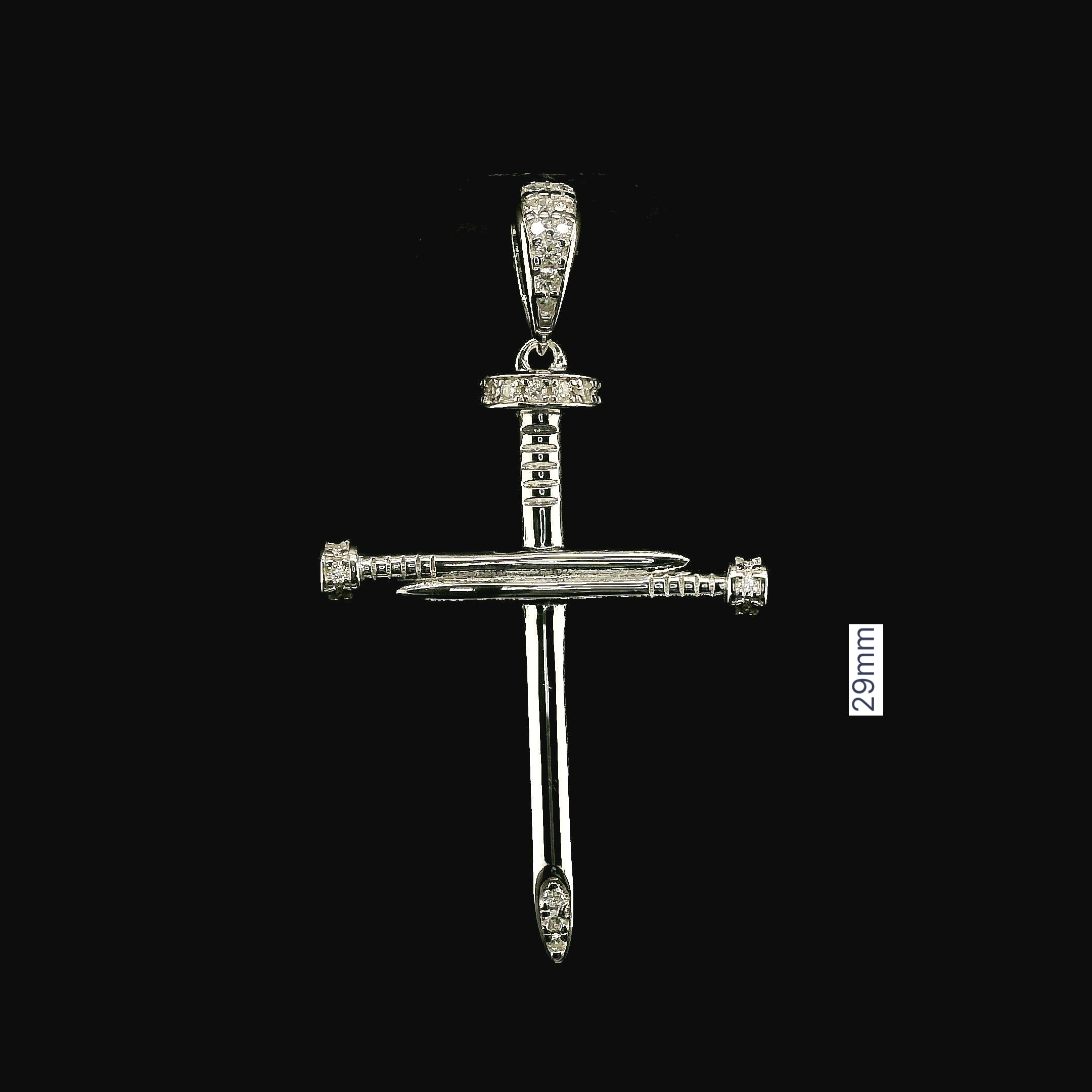 Iced Out Diamond Nail Cross Pendant | 0.20ct VVS | 29mm