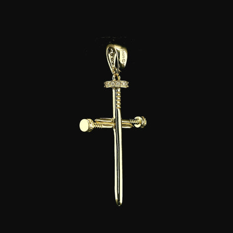 Iced Out Diamond Nail Cross Pendant | 0.20ct VVS | 29mm