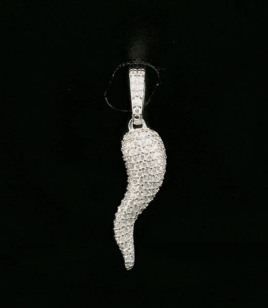 Iced Out Italian Horn Pendant | 0.91ct | 25mm | VVS