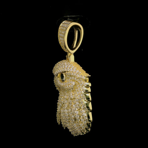 Iced Out Eagle Head Pendant with Black Diamond Eye | 32mm | VVS