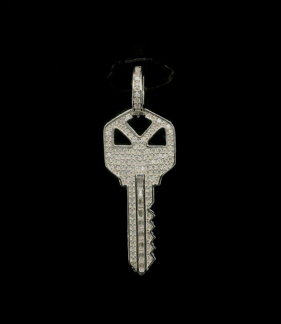 Iced Out Moissanite Key Pendant | 34mm | VVS