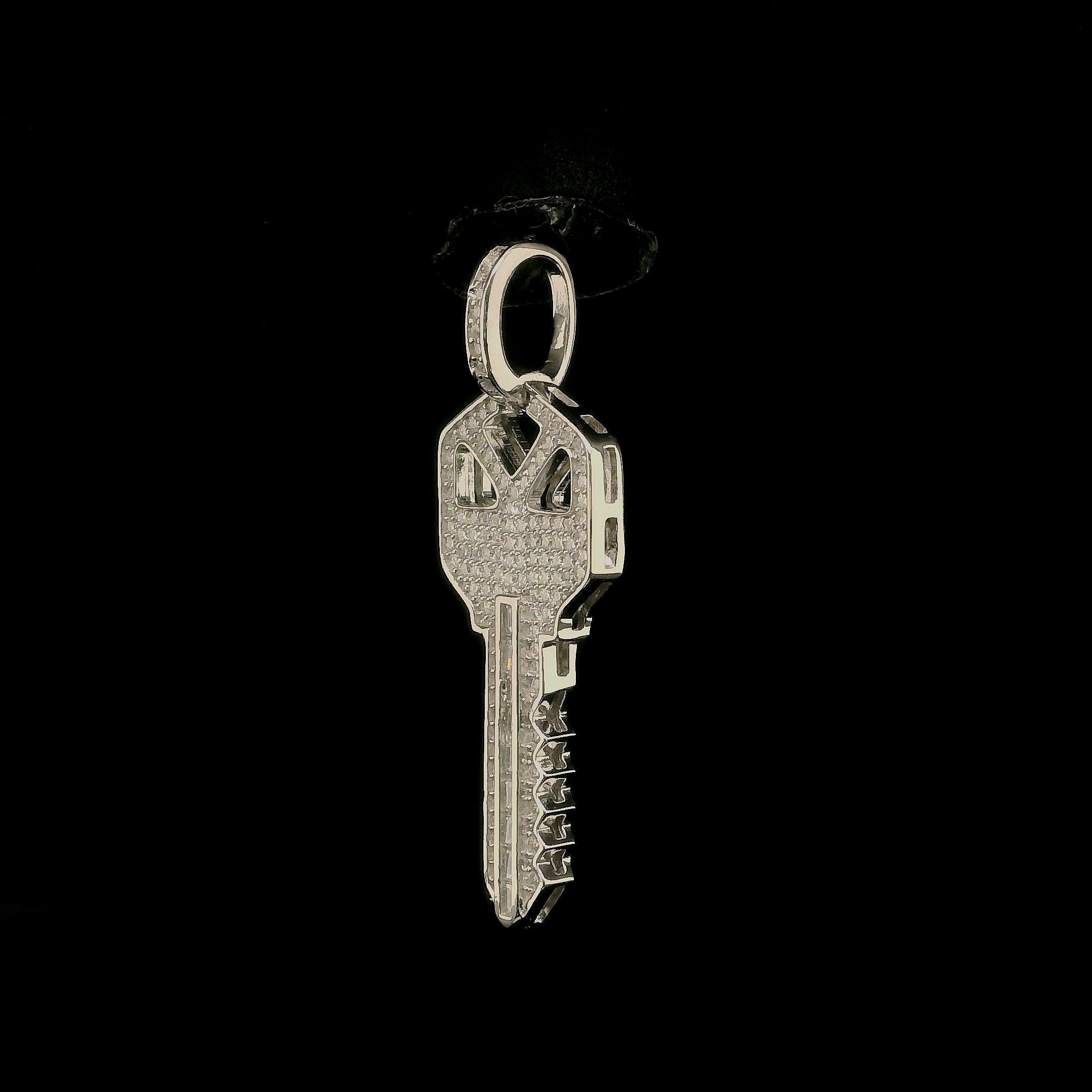 Iced Out Moissanite Key Pendant | 34mm | VVS