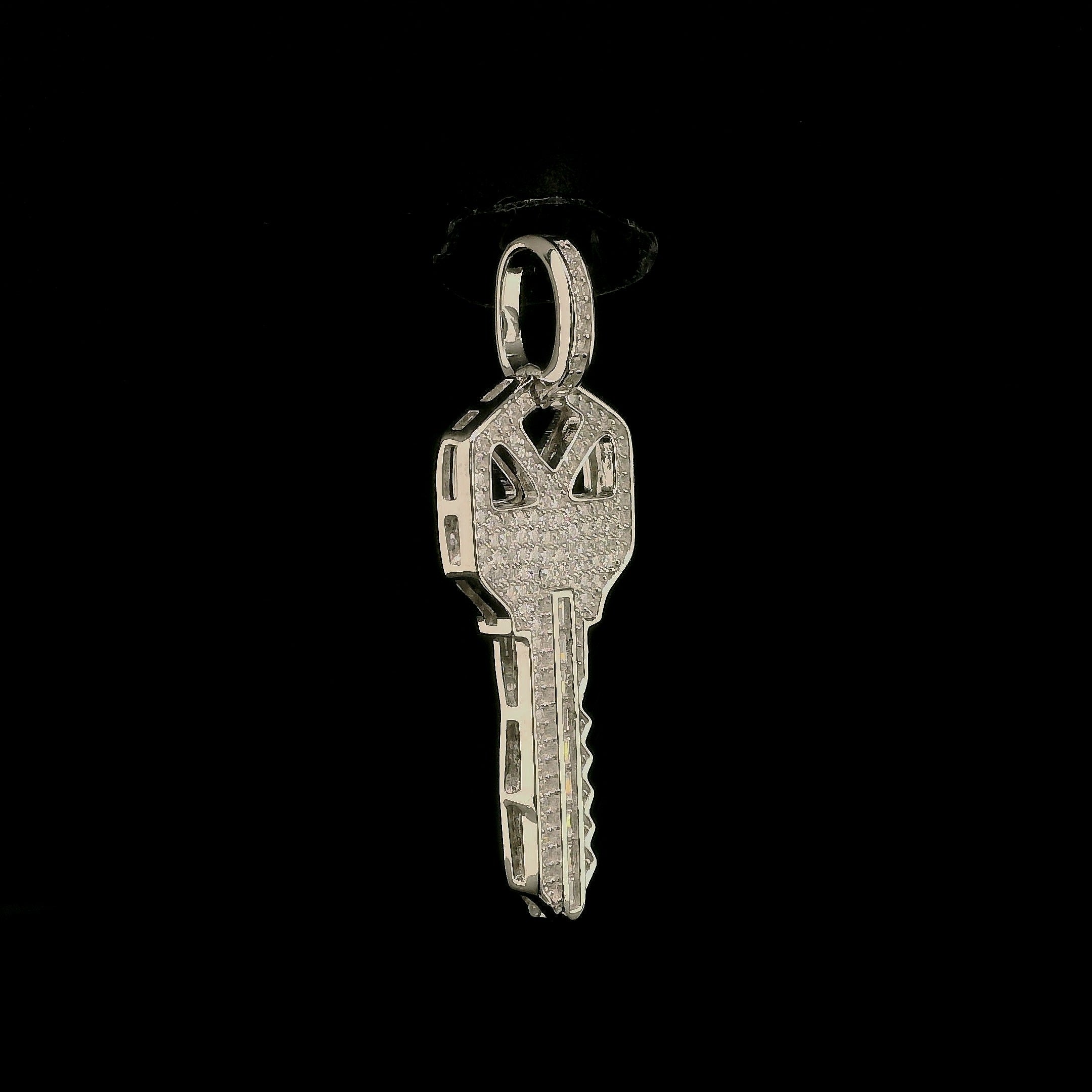 Iced Out Moissanite Key Pendant | 34mm | VVS
