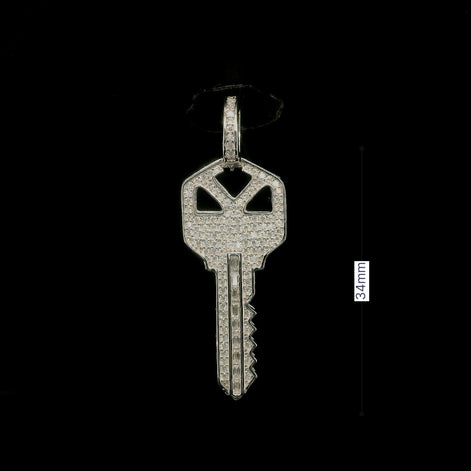 Iced Out Moissanite Key Pendant | 34mm | VVS