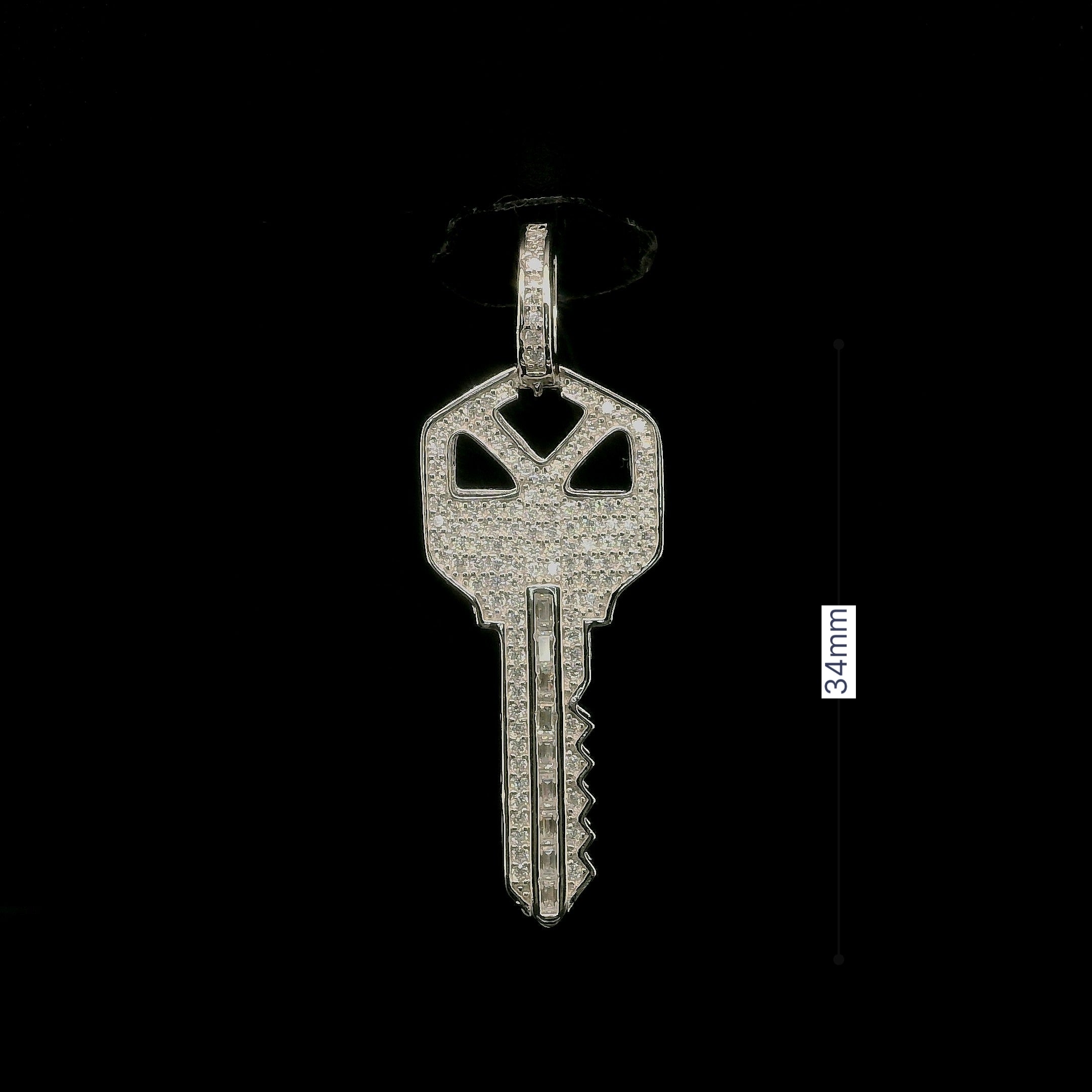 Iced Out Moissanite Key Pendant | 34mm | VVS