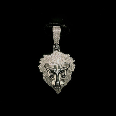Men's Iced Out Lion Head Pendant | 24mm | VVS