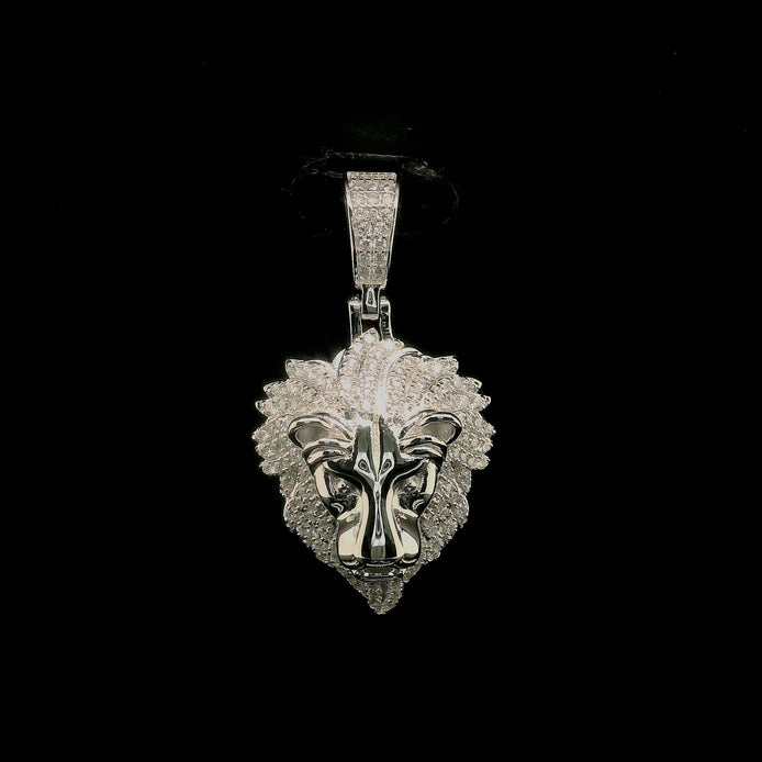 Men's Iced Out Lion Head Pendant | 24mm | VVS