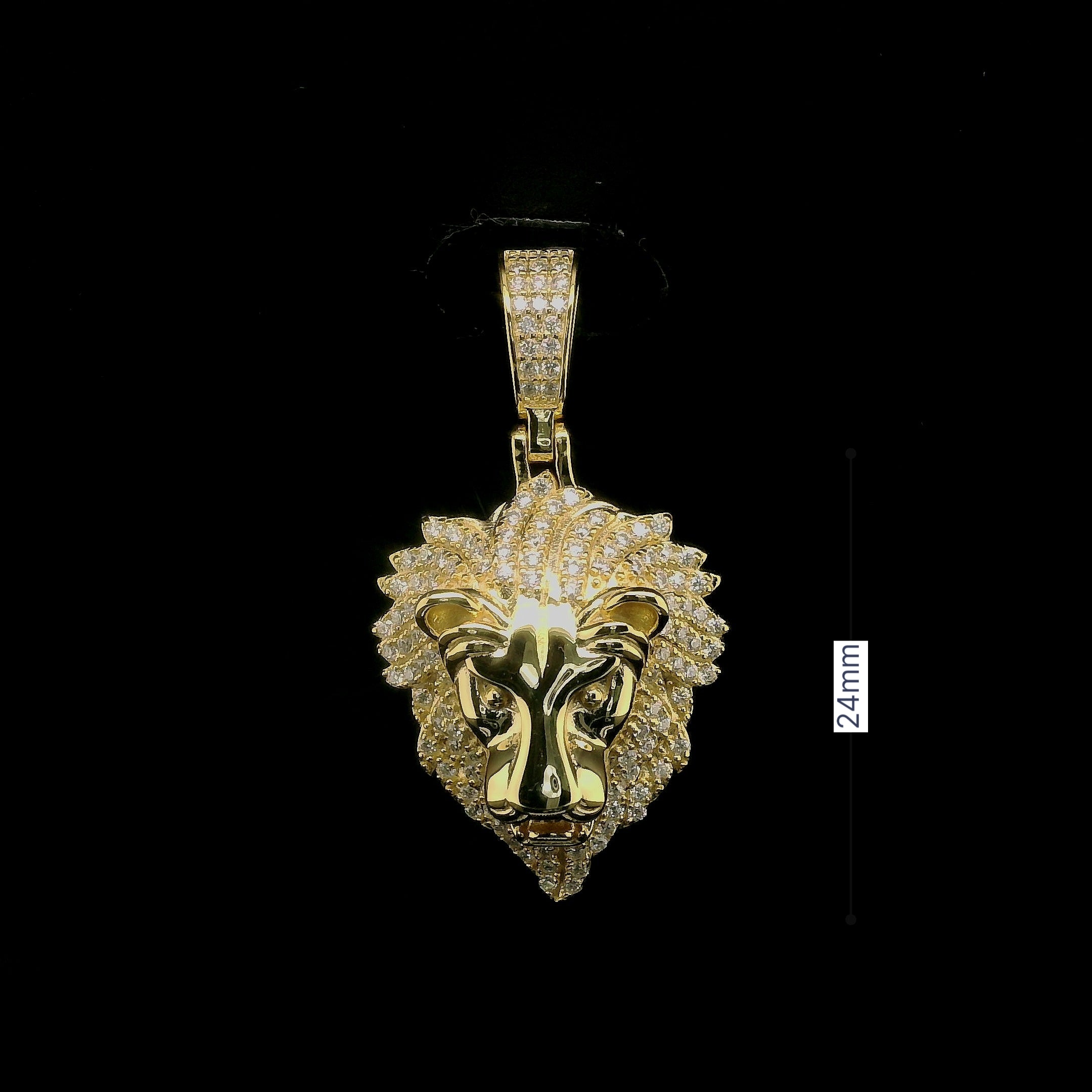 Men's Iced Out Lion Head Pendant | 24mm | VVS