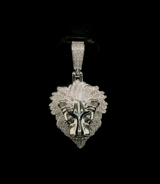 Men's Iced Out Lion Head Pendant | 24mm | VVS