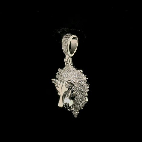 Men's Iced Out Lion Head Pendant | 24mm | VVS